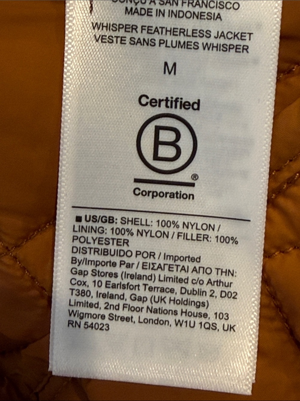 Athleta Whisper Featherless Jacket Quilted Puffer Full Zip In Rust Size Medium - Picture 12 of 14
